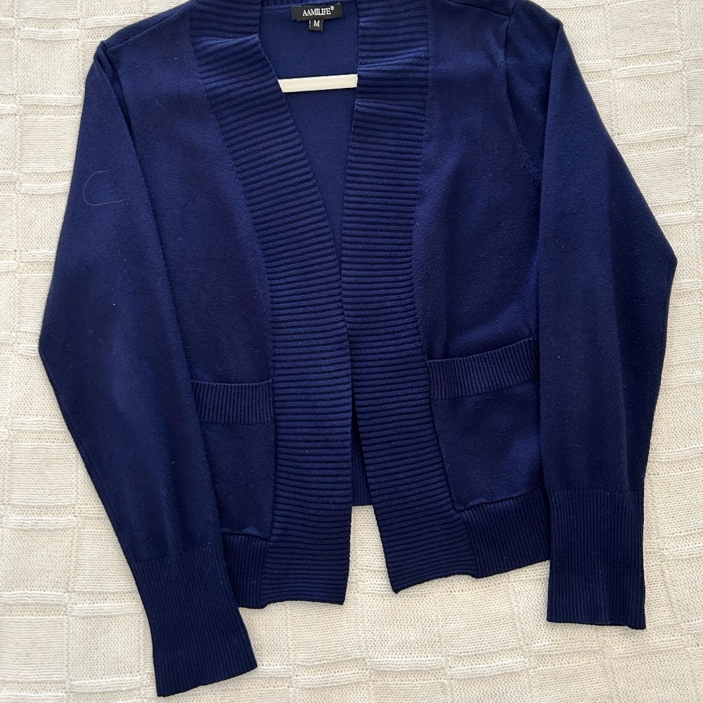 Navy Cropped Carsigan